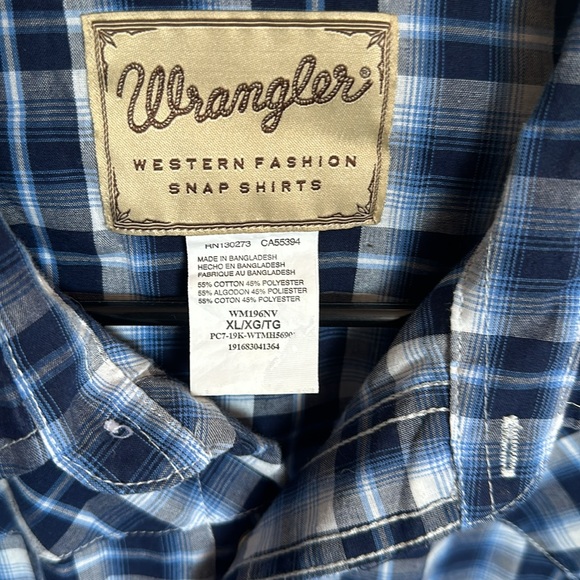 Men’s western Wrangler shirt size XL snap button vintage cowboy - Picture 3 of 6